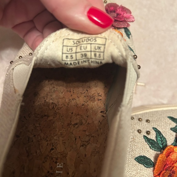Soludos Anthropologie Bahia Floral Sneakers Women’s 8.5 - Picture 8 of 9
